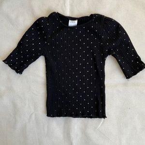 Girls’ Zara Black Ribbed T-Shirt